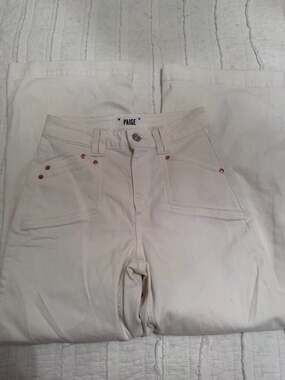 PAIGE Anessa High-Rise Wide-Leg Carpenter Jeans in White